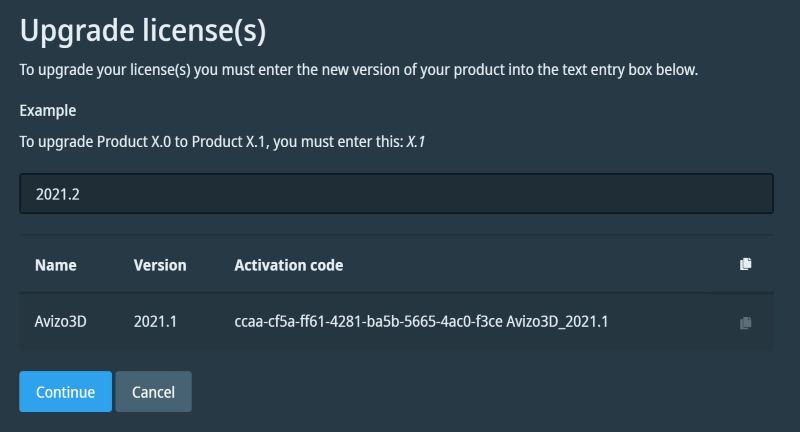 Upgrading license table